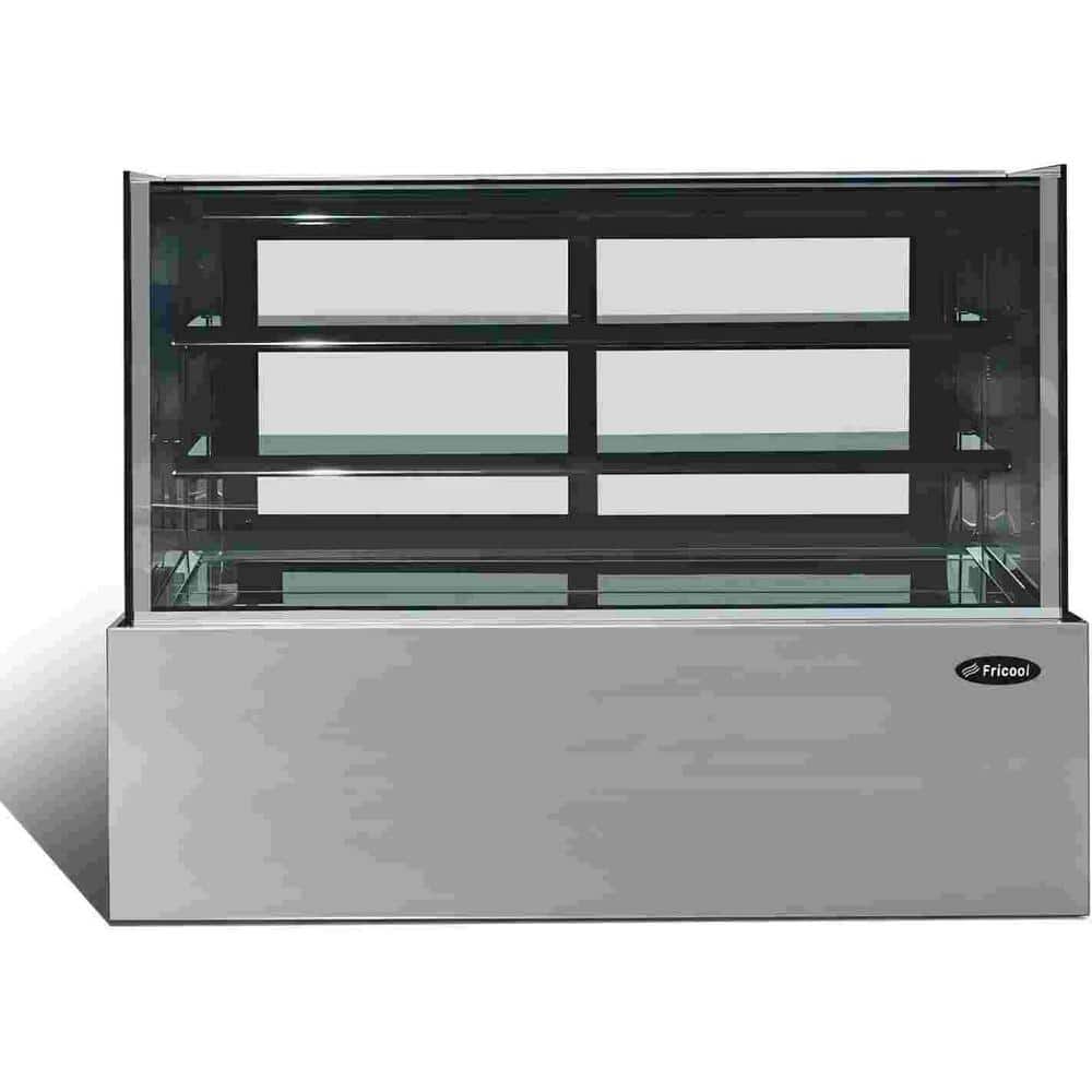 71 in. 21.5 cu. ft. Commercial Bakery Display Case Refrigerator in Silver with 2-Adjustable Shelves and LED Lighting