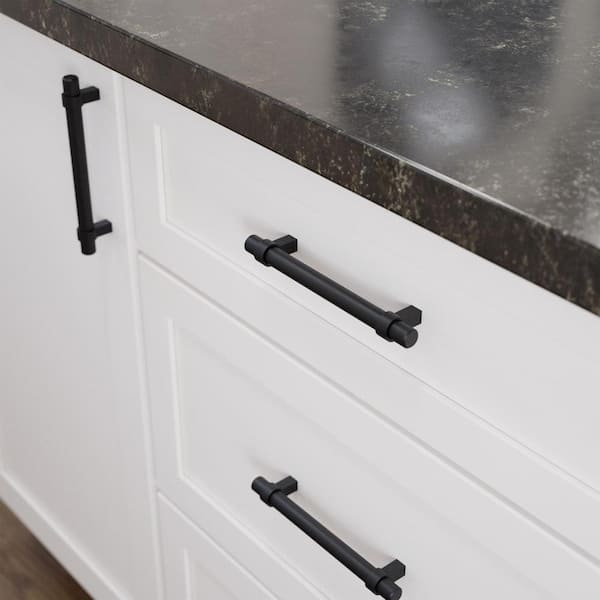 10-Pack Simple Wrapped Bar 5-1/16 in. (128 mm) Classic Matte Black Cabinet Drawer Pulls