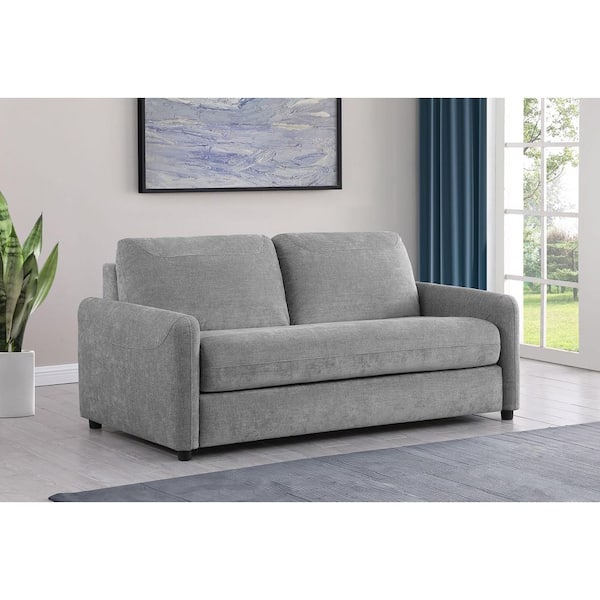 Coaster Rylie 74 in. Grey Fabric Upholstered Sofa Bed Queen Size