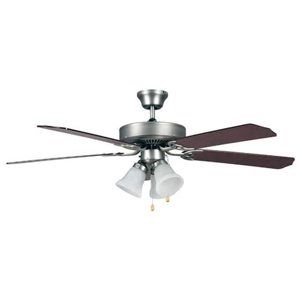Homeselects 52 In Brushed Nickel Down, How To Hang A Ceiling Fan With Downrod
