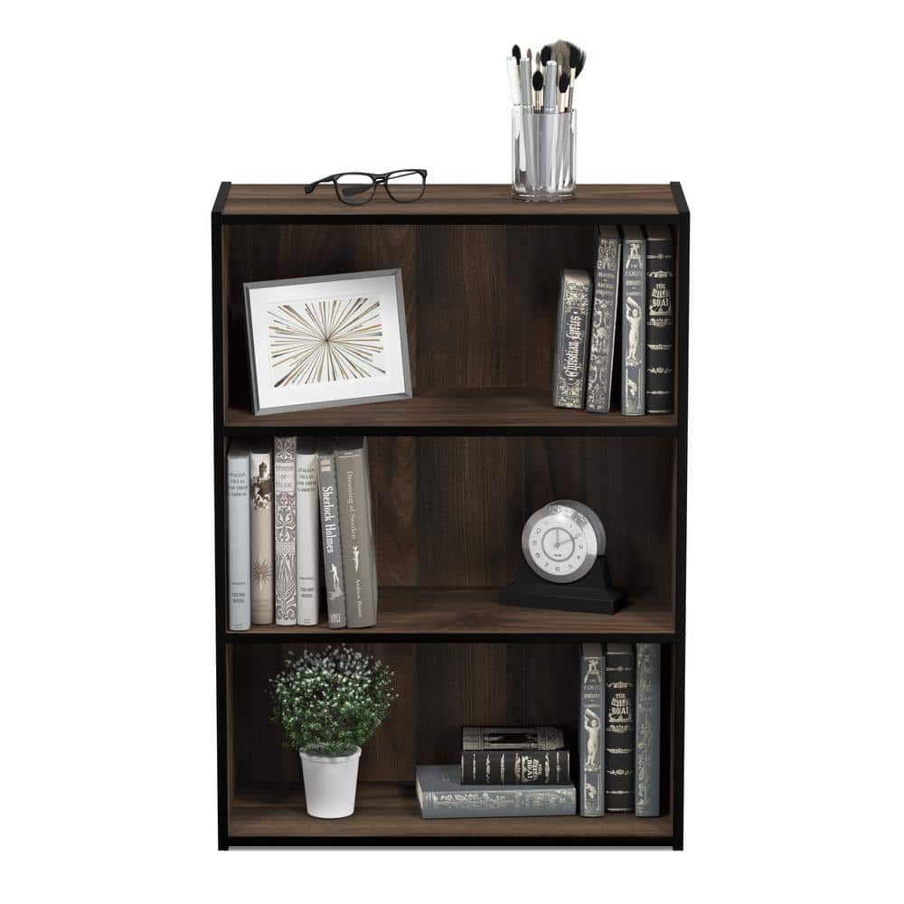 Columbia Walnut 12"x35" 3-Tier Open Shelf Bookcase