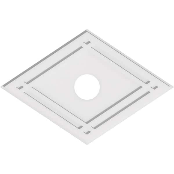 Ekena Millwork 34 in. W x 22-5/8 in. H x 5 in. ID x 1 in. P Diamond Architectural Grade PVC Contemporary Ceiling Medallion