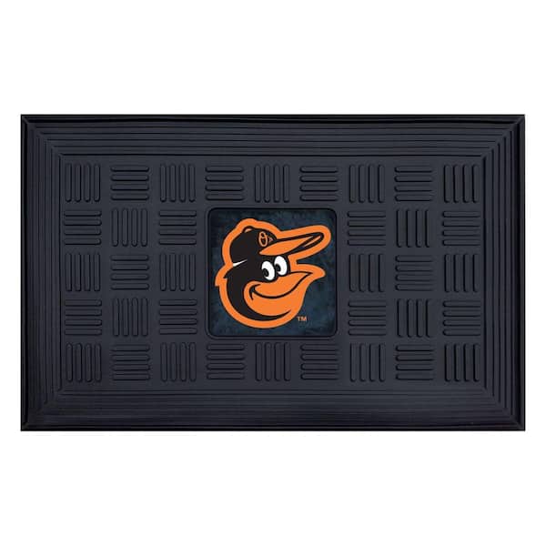 FANMATS MLB Baltimore Orioles Black 19 in. x 30 in. Vinyl Indoor/Outdoor Door Mat