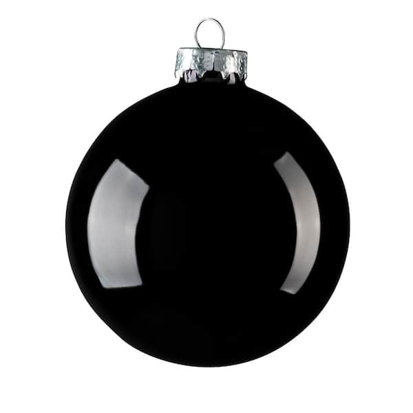 Whitehurst 2 in. Black Shiny Glass Christmas Ornament (28-Pack)