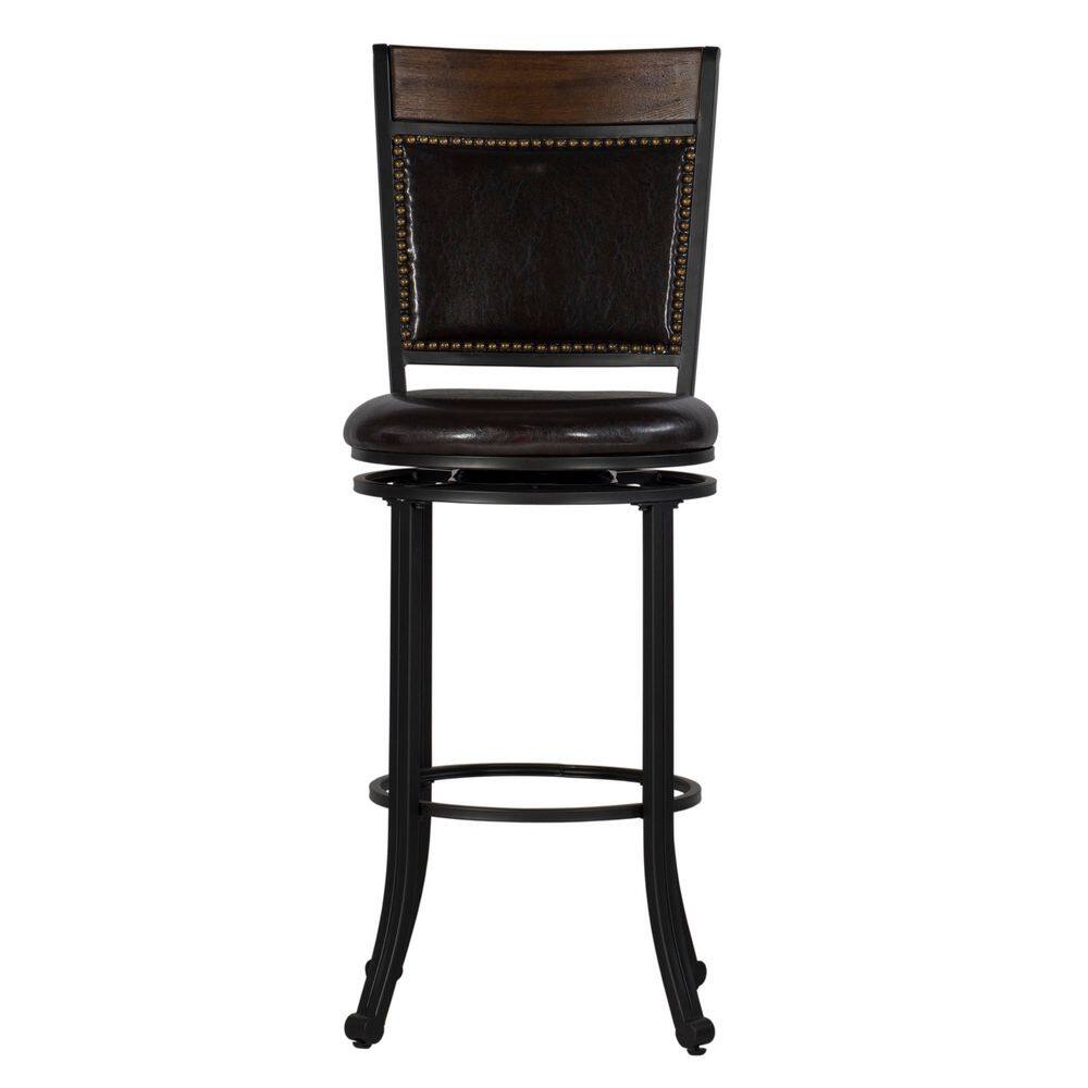 Front view of a pub height dining chair
