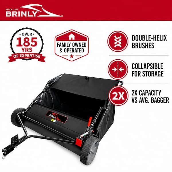Brinly-Hardy 42 in. Tow-Behind Lawn Sweeper with Double-Helix