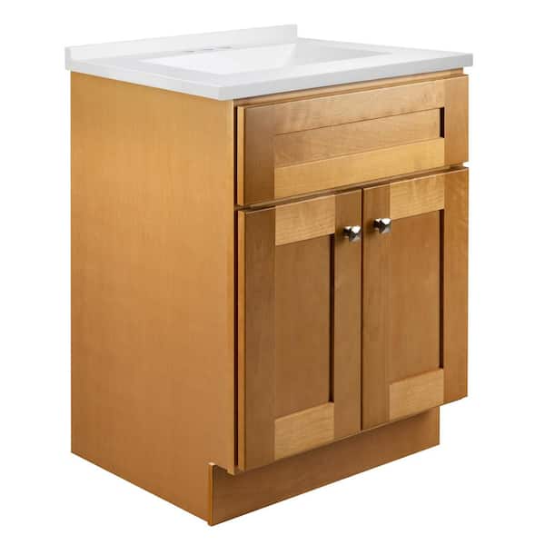 Design House Brookings 25 in. Bathroom Vanity with Cultured Marble Vanity Top Fully Assembled Bathroom Vanity with Sink,Modern Birch