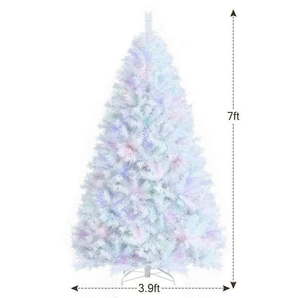 7 ft. White Unlit Artificial Christmas Tree with Iridescent Branch Tips  8CK23-CM605 - The Home Depot