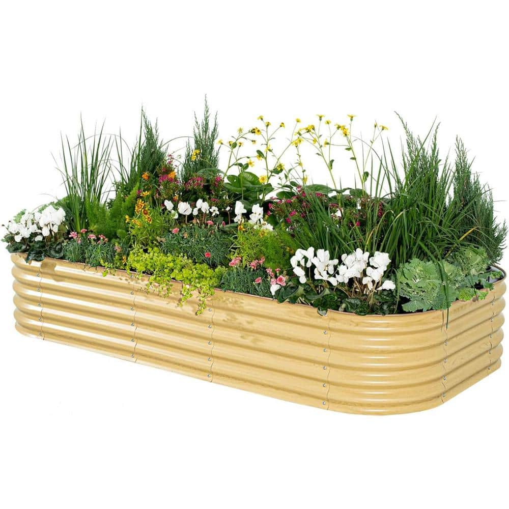 vego garden Raised Garden Bed Kit, 17 in. Tall 10-In-1 Modular, Metal ...