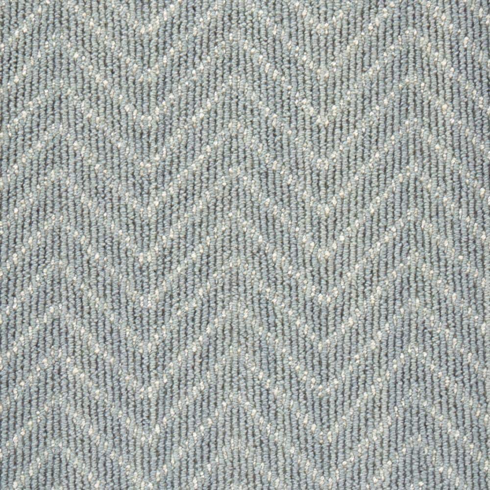 Natural Harmony Merino Herringbone Slate Gray 12 Ft 36 Oz Wool Pattern Installed Carpet 327529 The