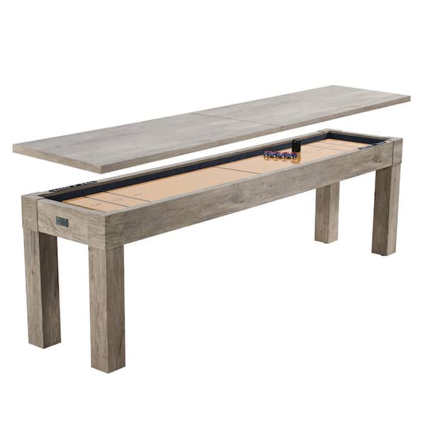 9 ft. Monteray Shuffleboard 2-in-1 Game Table and Buffet Dining Top with UV-Coated Playfield, 8 Pucks and Powder Set