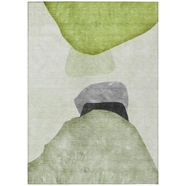 Addison Rugs Chantille ACN547 Green 5 ft. x 7 ft. 6 in. Machine Washable Indoor/Outdoor Geometric Area Rug