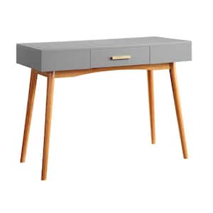 Oslo 39.50 in. Rectangle Gray Wood 1 Drawer Writing Desk