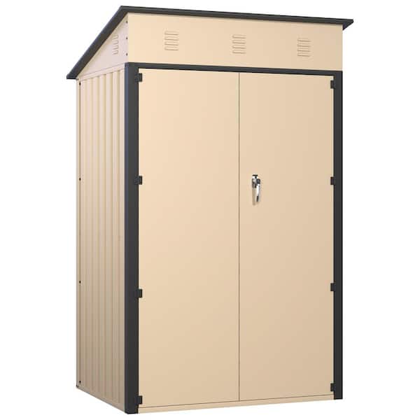 Tidoin 4 ft. x 3 ft. Yellow Lockable Metal Shed with Double Door (12 sq. ft.)