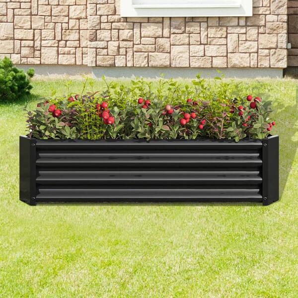 Amucolo 47.24 in. L x 24 in. W x 11.81 in. H Black Outdoor