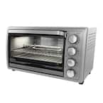 1500 W 9-Slice Silver Toaster Oven with Temperature Control and Built-In Timer