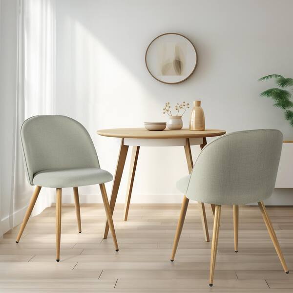 Homy Casa Zomba Lt Grey Fabric Upholstered Side Dining Chairs ( Set of