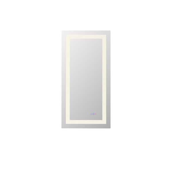 Unbranded Timeless Home 40 in. W x 20 in. H Rectangular LED Frameless Mirror