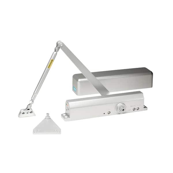 Global Door Controls Commercial Grade 1 Full Cover Door Closer in Aluminum with Adjustable Spring Tension - Sizes 2-6