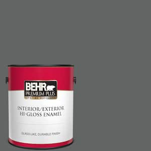 1 gal. #BXC-41 Charcoal Hi-Gloss Enamel Interior/Exterior Paint