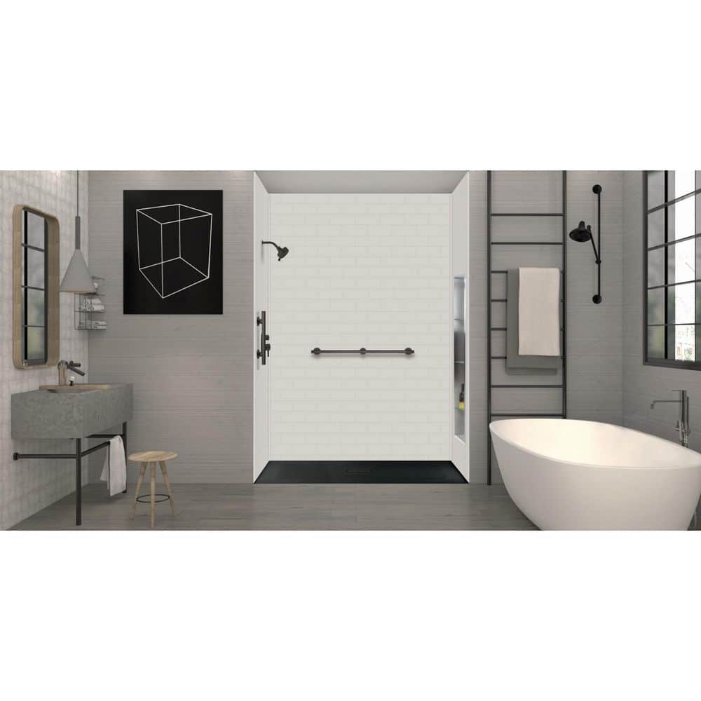 Trimslate 78.7 in. L x 39.4 in. W Alcove Customizable Shower Pan Base with Center Drain in Black price history on PriceWatchPro