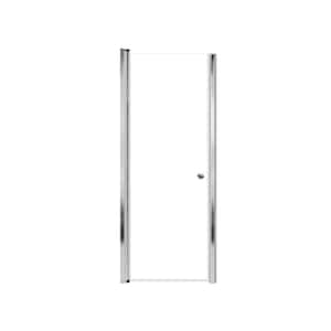 Lyna 28 in. W x 70 in. H Pivot Frameless Shower Door in Polished Chrome with Clear Glass