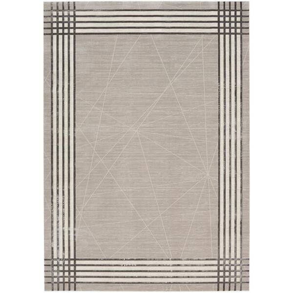 Nourison Desire Grey Silver 9 ft. x 12 ft. Abstract Contemporary Area ...