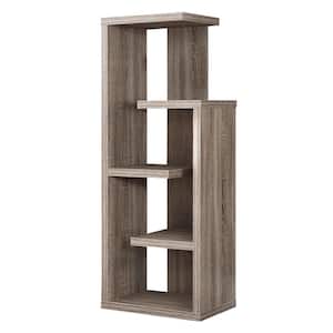 48 in. Dark Taupe with 4-Shelves Composite Bookcase