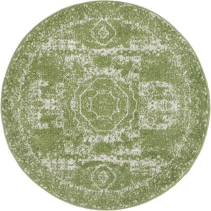 Bromley Wells Green 3 ft. Round Area Rug