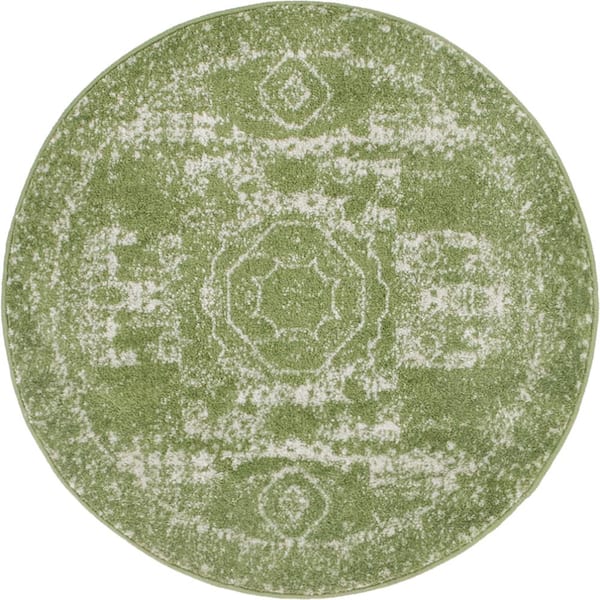 Unique Loom Bromley Wells Green 3 ft. Round Area Rug 3144318 - The Home ...