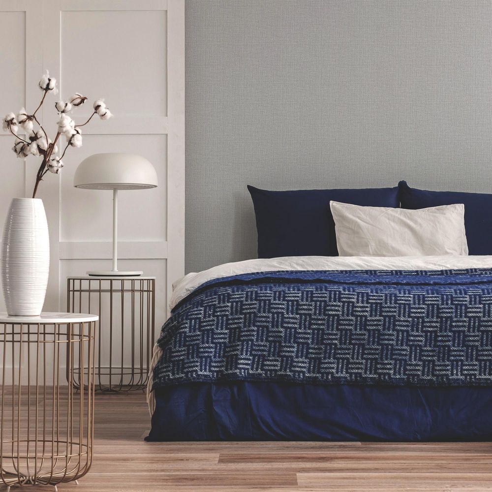 Linen Flat White Non-Pasted Removable Wallpaper