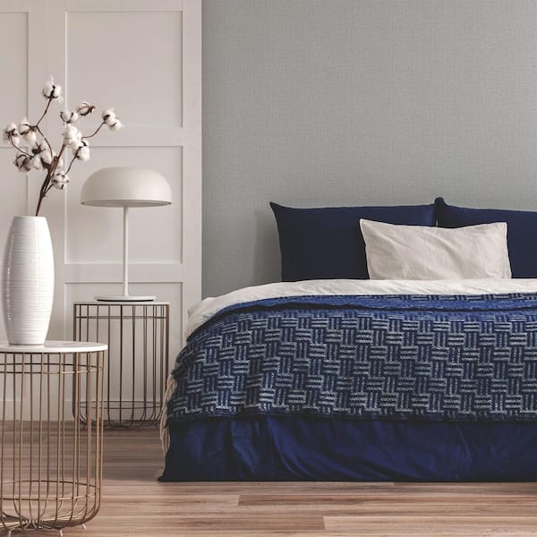 Linen Flat White Wallpaper
