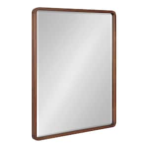 McLean 24.00 in. W x 30.00 in. H Walnut Brown Rectangle Modern Framed Decorative Wall Mirror