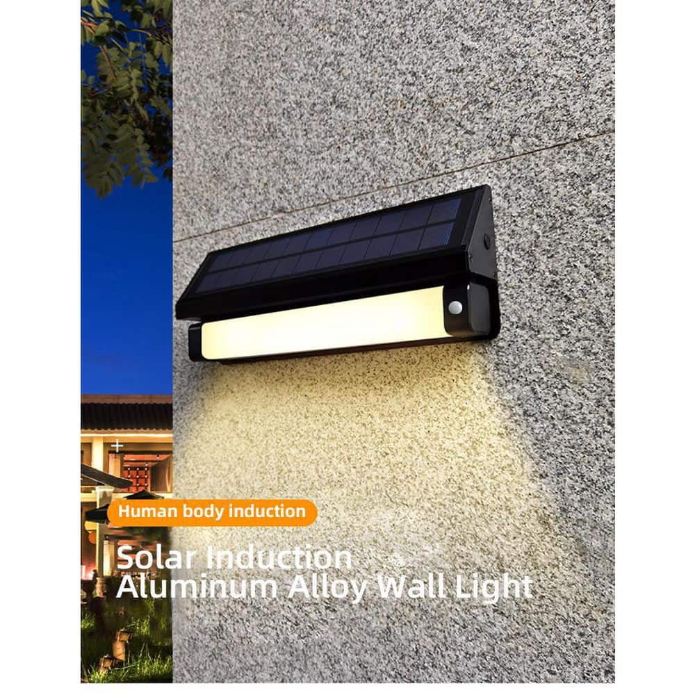 Black Aluminum Solar Powered LED Flood Security Light