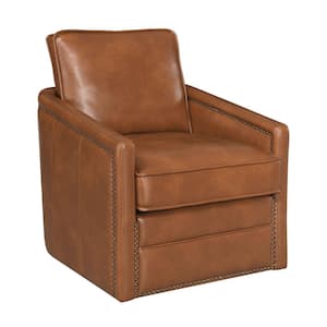 Rocha Brown Leather Aire Leather Arm Chair Set of 1 with No Additional Features