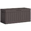 Tozey 82 Gal. Fusion Style Deck Box Brown Outdoor Resin Storage Box T-PSB-0093-8