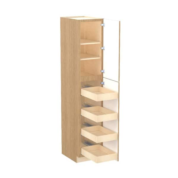 Franklin 18 in. W x 24 in. D x 90 in. H Assembled Plywood Pantry Kitchen Cabinet in Vanguard Oak with 4ROT Soft Close