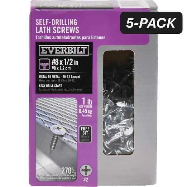 5-Pack #8 x 1/2 in. Phillips Drive Truss Head Lath Self-Drilling Screw (5 lb / 1,350-Piece)