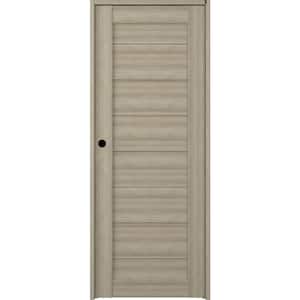 Ermi 36 in. x 80 in. Right-Handed Solid Shambor Wood Composite Single Prehung Interior Door