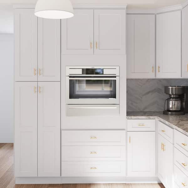 Easy-DIY 24 in. W x 24 in. D x 96 in. H in Shaker White Ready to Assemble Utility Kitchen Cabinets With 2 Doors