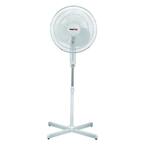 16 in. 3-Speeds Oscillating Pedestal Fan with Adjustable Height in White