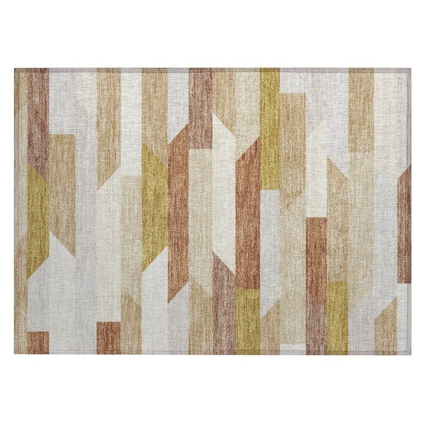 Chantille Machine Washable Indoor/Outdoor Abstract ACN3113 Saffron 2 ft. x 3 ft. Accent Rug