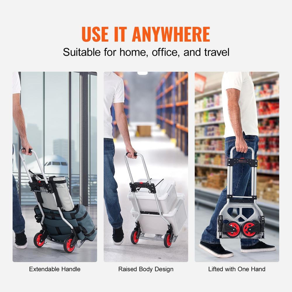 176 lbs Capacity Folding Aluminum Hand Truck & Dolly