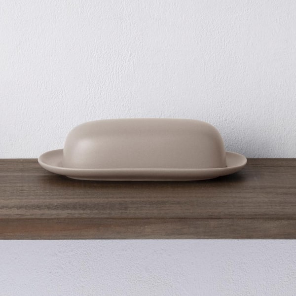 Colorwave Sand 8.5 in. (Tan) Stoneware Covered Butter Dishes