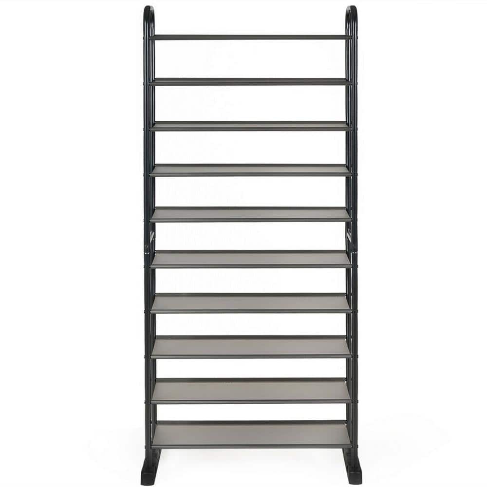 Home-Complete 2 Tier Shoe Rack for 10 Pairs Black