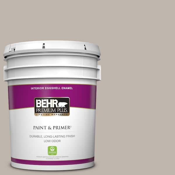 BEHR PREMIUM PLUS 5 gal. #PPU18-12 Graceful Gray Eggshell Enamel Low Odor Interior Paint & Primer