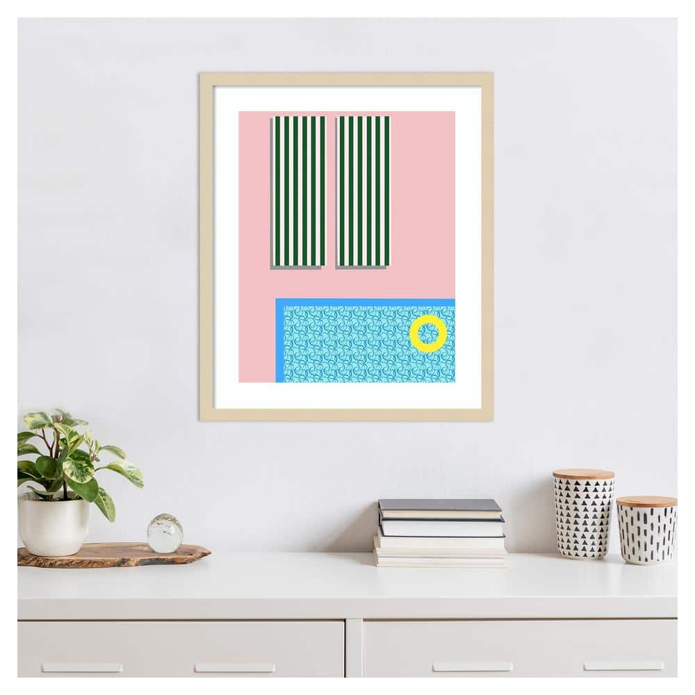 Svelte Natural Framed Abstract Poolside Fun II Poster Print