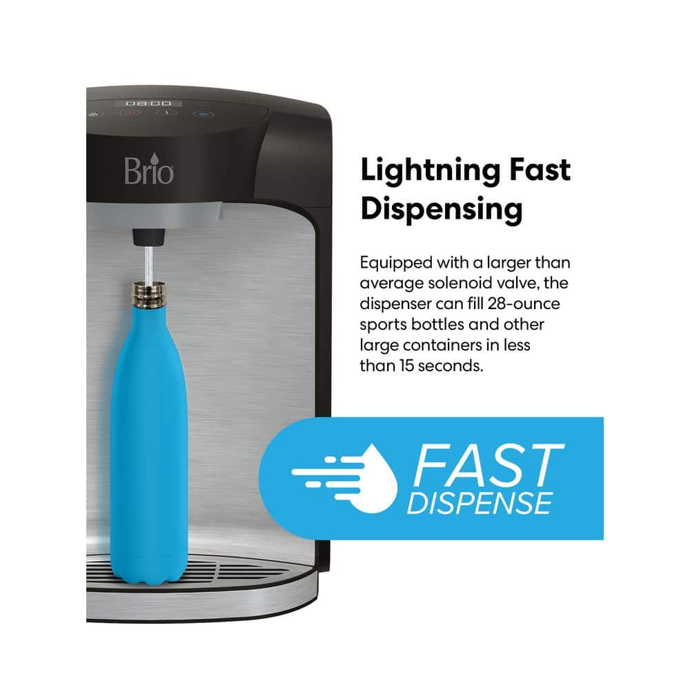Brio Stainless Steel 2-Stage Bottleless Countertop Water Cooler