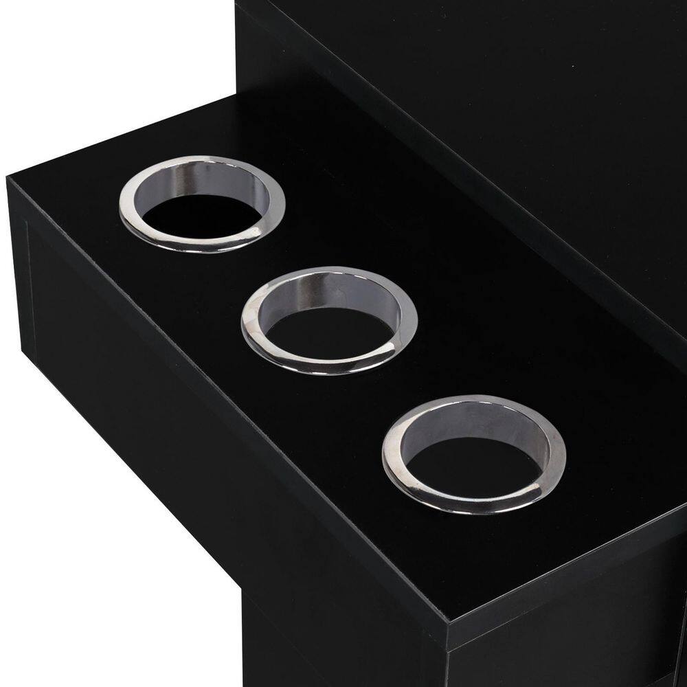 Black Lockable Office Storage Cabinet with Adjustable Shelving
