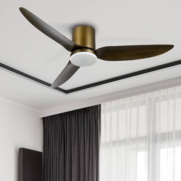 52 in. LED Indoor Bronze Smart Ceiling Fan with Dimmable Light Kit and Remote
